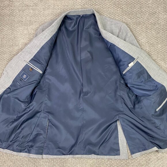 J. CREW Voyager Sport Coat Blazer Men's 44R Fits Slim Gray Thompson Wool - Picture 6 of 15